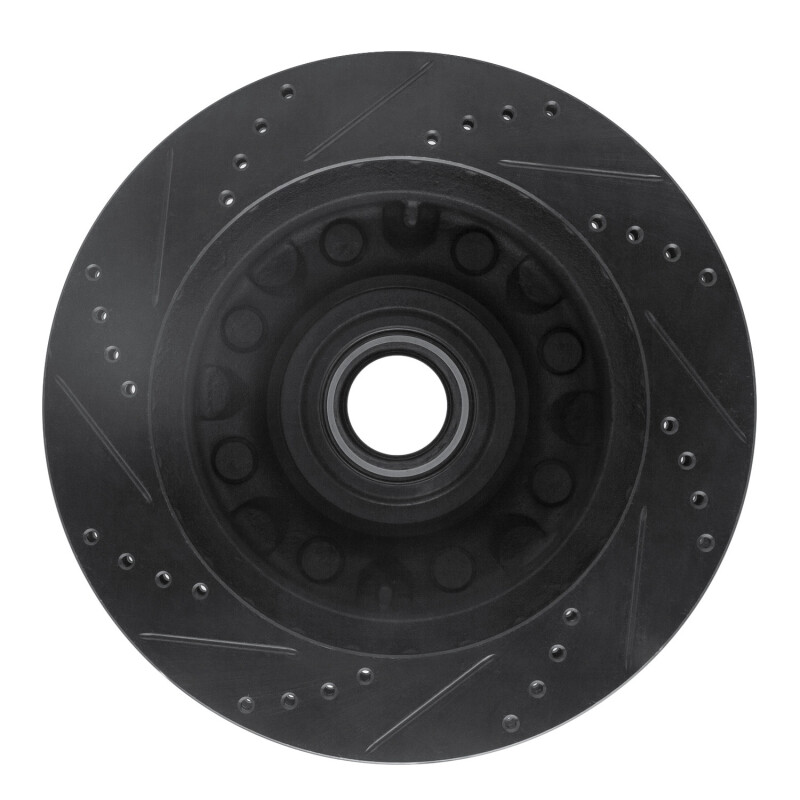Ford F-250 Super Duty Brake Rotor (1) - Front Right - R1 Concepts - Drilled & Slotted - Black - `99-`02